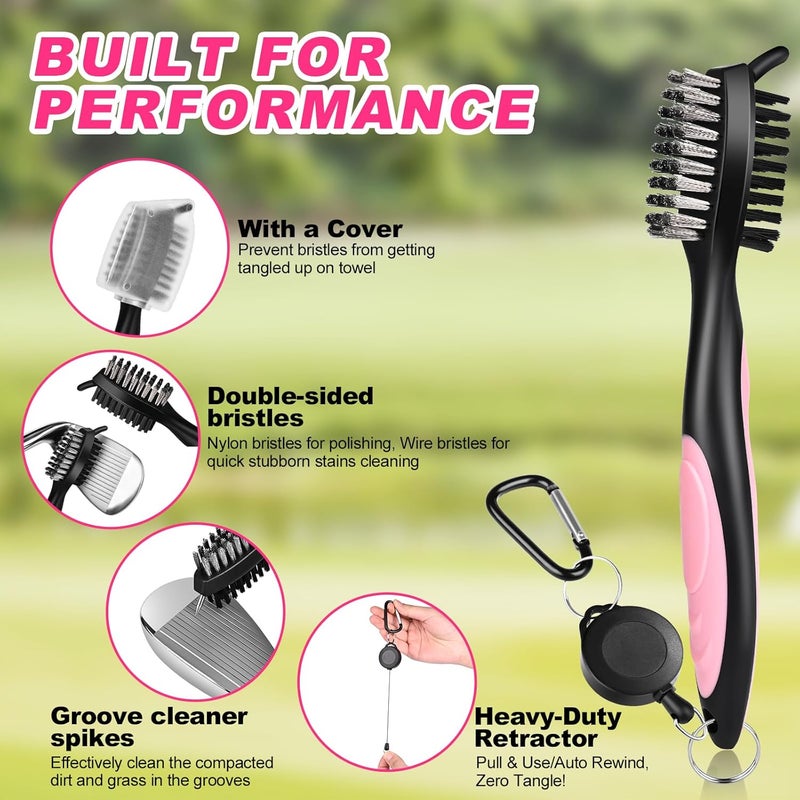 Wynaura 15PCS Golf Accessories Kit - Include Golf Club Cleaner Brush with Groove Cleaner Tool, Golf Ball Bag, Divot Tool with Magnetic Ball Marker, Towel, Golf Tees, Golf Gift for Men/Women - Image 2